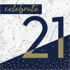 Baxters Party Bundle Milestone Birthday 21 Navy and Gold Luncheon Napkins, Pack of 64 view 1