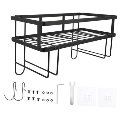 DOITOOL Single Layer Over The Toilet Storage Rack Carbon Steel Bathroom Shelf Organizer Wall-Mounted for Easy Bathroom Organization No Damage Installation