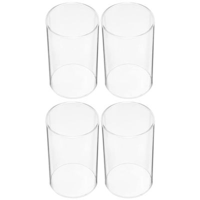 FOMIYES 4pcs Transparent Glass Candle Covers Straight Tube Design for Windproof Elegant Candle Shades for Home Decor and