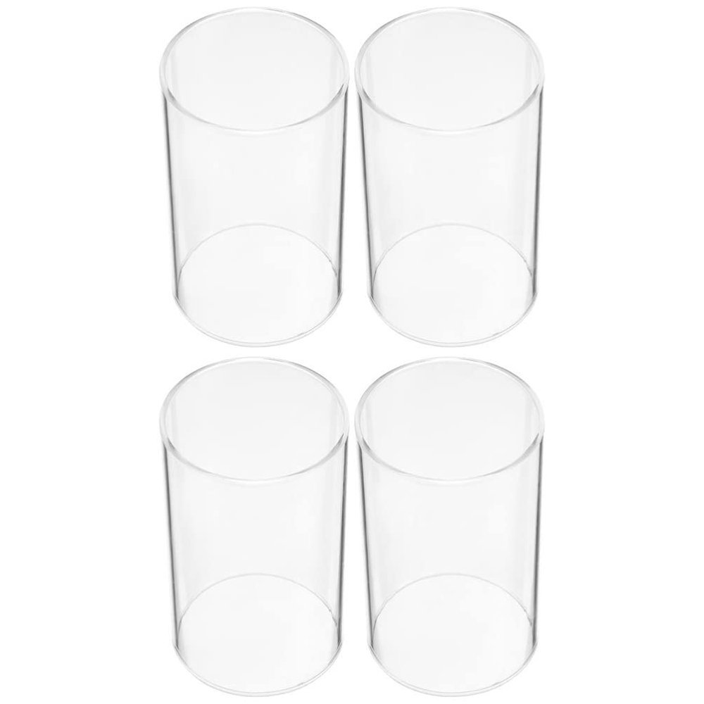FOMIYES 4pcs Transparent Glass Candle Covers Straight Tube Design for Windproof Elegant Candle Shades for Home Decor and