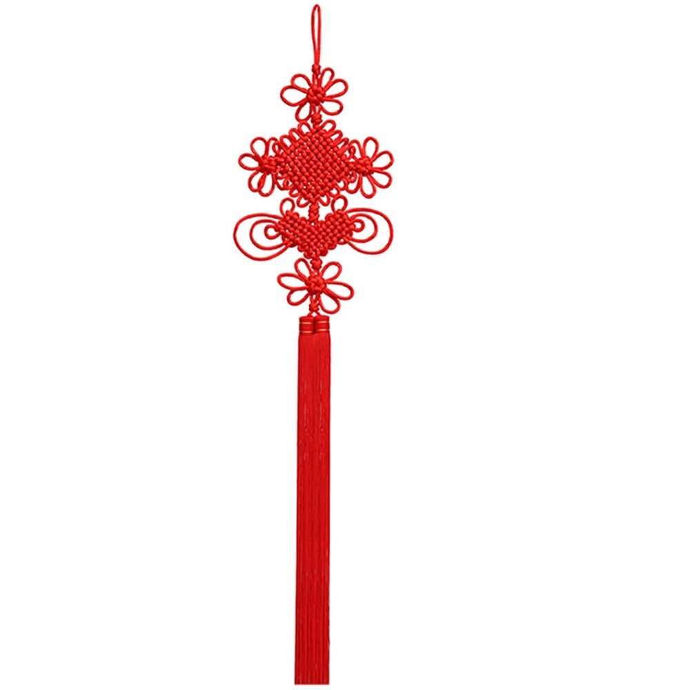 Chinese Knot 2022 Chinese New Year Chinese Knot with Tassel Hanging, Handmade Lucky Oriental Spring Festival Pendant(C)