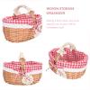 Woven Flower Basket Rattan Picnic Basket with Liner and Handle Oval Wicker Linen Floral Storage Basket Easter Eggs Holder Toy Tote for Easter Holiday Camping Home Decor Woven Planter view 2