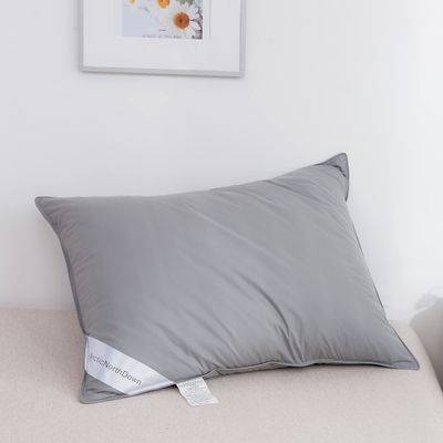 ArcticNorthDown Queen Size Natural Grey Goose Down Pillow 100percent Cotton Cover Supportive Bed Hotel Pillow Grey