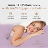 1000 TC Lavender Standard Pillowcases Set of 2 100% Egyptian Cotton Pillow Cases with Long Staple Cotton & Sateen Weave, Silky Soft Hotel - Like Bed Pillow Covers for Comfy Sleeping, Snug Fit view 4