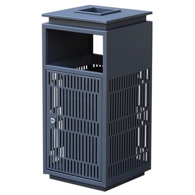 YANZHEXIN Bathroom Waste Basket Outdoor Indoor Stainless Steel Trash Can Decorated with Hollow Metal Plate Side Open Stainless Steel Ashtray Large Garden Trash Can Kitchen Garbage Can (Color : A)