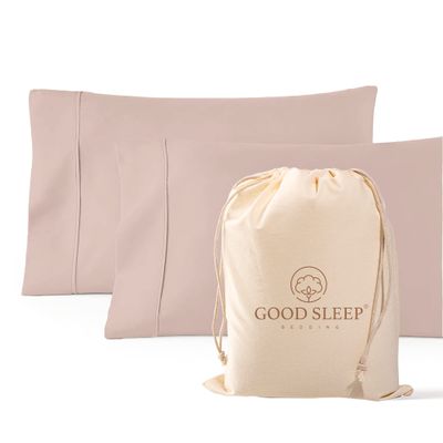 1000 TC Blush King Pillowcases Set of 2 100% Egyptian Cotton Pillow Cases with Long Staple Cotton & Sateen Weave, Silky Soft Hotel - Like Bed Pillow Covers for Comfy Sleeping, Snug Fit