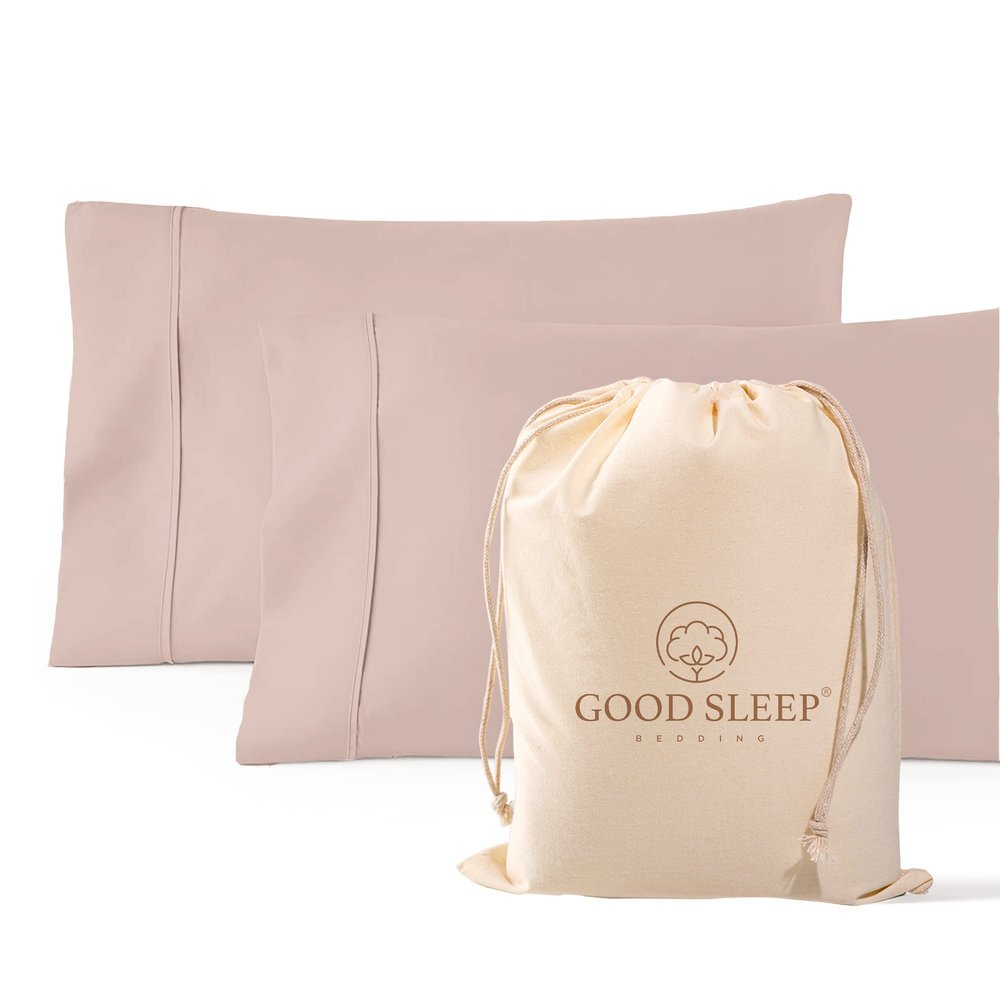 1000 TC Blush King Pillowcases Set of 2 100% Egyptian Cotton Pillow Cases with Long Staple Cotton & Sateen Weave, Silky Soft Hotel - Like Bed Pillow Covers for Comfy Sleeping, Snug Fit