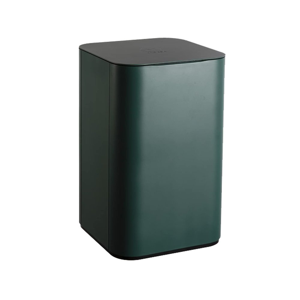 YANZHEXIN Bathroom Waste Basket Indoor Trash Can Inductive Trash Can Lid Square Smart Trash Can is Suitable for Home Bedroom Office Dark Green Kitchen Garbage Can (Color : A)