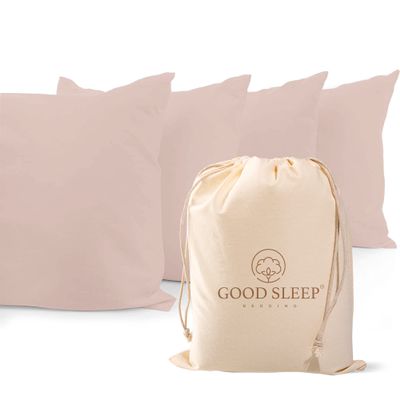 1000 TC Blush King Pillowcases Set of 4 100% Egyptian Cotton Pillow Cases with Long Staple Cotton & Sateen Weave, Silky Soft Hotel - Like Bed Pillow Covers for Comfy Sleeping, Snug Fit