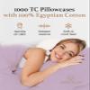 1000 TC Lavender Standard Pillowcases Set of 4 100% Egyptian Cotton Pillow Cases with Long Staple Cotton & Sateen Weave, Silky Soft Hotel - Like Bed Pillow Covers for Comfy Sleeping, Snug Fit view 4