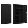vidaXL Locker Cabinet, Lockable File Cabinet with 2 Doors and 4 Shelves, Locking Cabinets for Office Home Garage Gym School, Industrial, Black Steel view 1