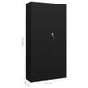 vidaXL Locker Cabinet, Lockable File Cabinet with 2 Doors and 4 Shelves, Locking Cabinets for Office Home Garage Gym School, Industrial, Black Steel view 2