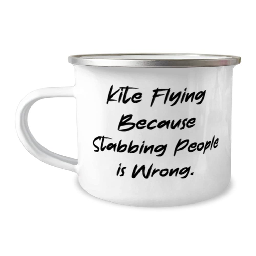 Best Kite Flying Gifts, Kite Flying Because Stabbing People is Wrong., Kite Flying 12oz Camper Mug From