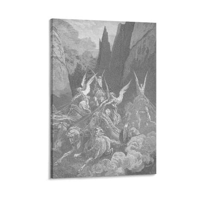 20 Masterpieces by Gustave Dore - The Vision of The Four Chariots Canvas Art Poster and Wall Art Picture Print Modern Family Bedroom Decor Posters 28x42inch(70x105cm)