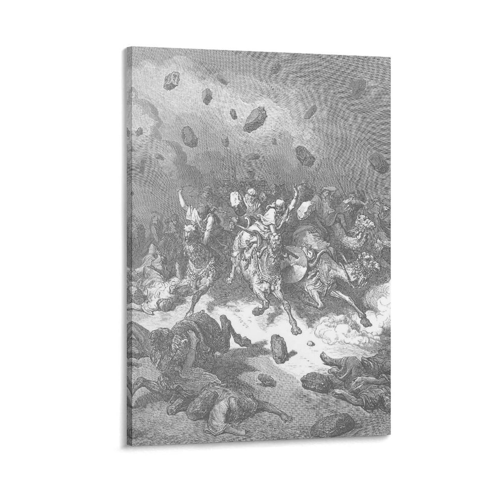 20 Masterpieces by Gustave Dore - The Destruction of The Army of The Amorites Poster Decorative Painting Canvas Wall Art Living Room Posters Bedroom Painting 28x42inch(70x105cm)