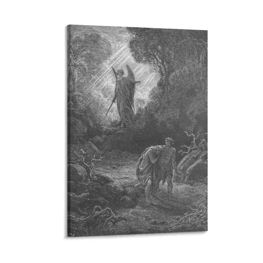 20 Masterpieces by Gustave Dore - Adam and Eve Driven Out of Eden Canvas Art Poster and Wall Art Picture Print Modern Family Bedroom Decor Posters 28x42inch(70x105cm)