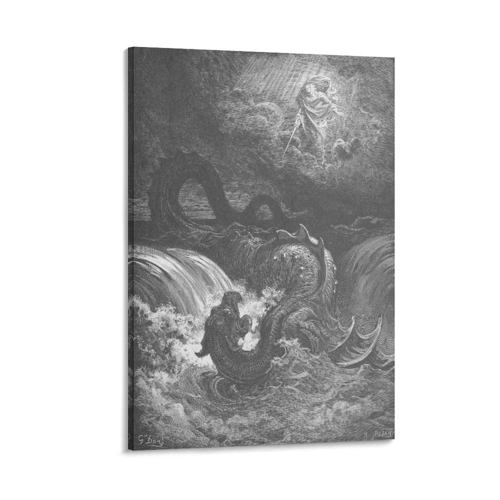 20 Masterpieces by Gustave Dore - The Destruction of Leviathan Canvas Art Poster and Wall Art Picture Print Modern Family Bedroom Decor Posters 28x42inch(70x105cm)