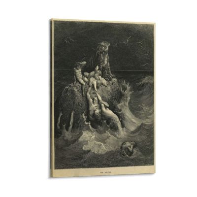 20 Masterpieces by Gustave Dore - The Deluge Canvas Art Poster and Wall Art Picture Print Modern Family Bedroom Decor Posters 28x42inch(70x105cm)