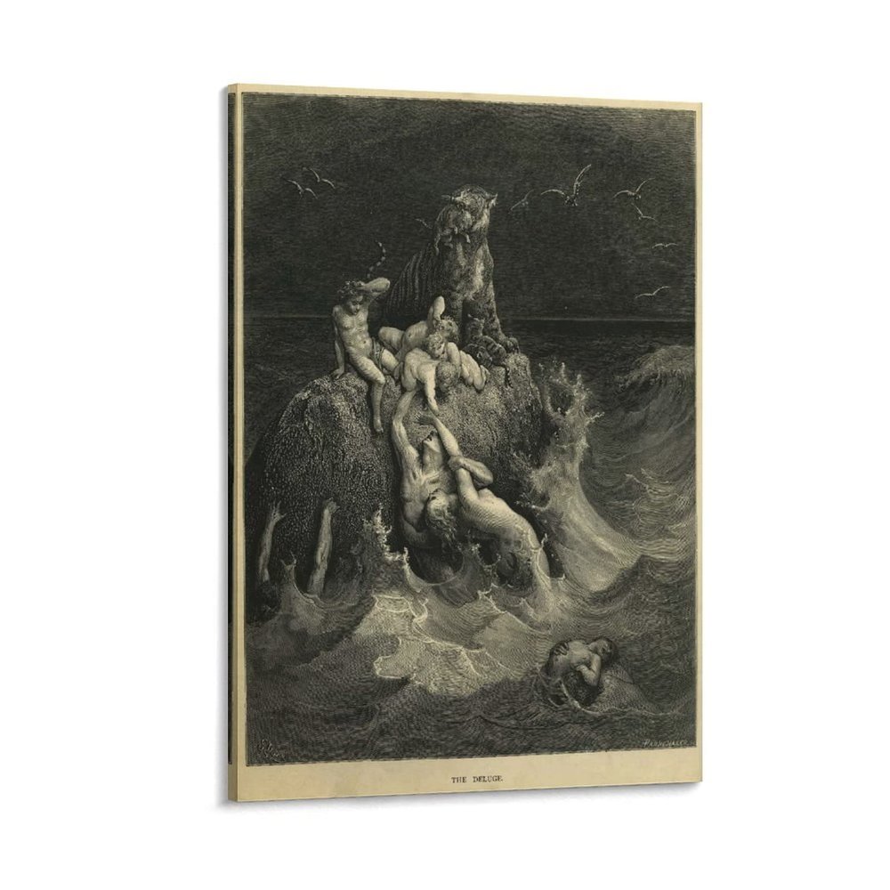 20 Masterpieces by Gustave Dore - The Deluge Canvas Art Poster and Wall Art Picture Print Modern Family Bedroom Decor Posters 28x42inch(70x105cm)