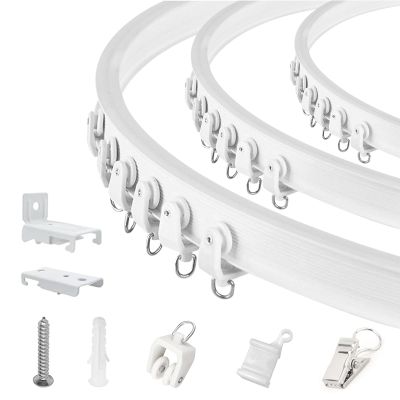 TOKPLNU Ceiling Curtain Track Flexible Bendable Curtain Track Wall Mount Curved 10Ft Ceiling Track for Curtains Rail Track Set System for Bay Window Room Divider RV