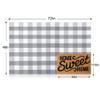MUBIN Cotton Buffalo Plaid Rug, 4' x 6' Gray White Outdoor Rug Decorative Mat, Washable Large Doormat Hand-Woven Foldable Area Rug for Outdoor Patio Indoor Living Room Dining Room Kitchen view 2