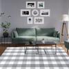MUBIN Cotton Buffalo Plaid Rug, 4' x 6' Gray White Outdoor Rug Decorative Mat, Washable Large Doormat Hand-Woven Foldable Area Rug for Outdoor Patio Indoor Living Room Dining Room Kitchen view 4