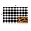MUBIN Cotton Buffalo Plaid Rug, 4' x 6' Black and White Outdoor Rug Decorative Mat, Washable Large Doormat Hand-Woven Foldable Area Rug for Outdoor Patio Indoor Living Room Dining Room Kitchen view 2