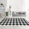 MUBIN Cotton Buffalo Plaid Rug, 4' x 6' Black and White Outdoor Rug Decorative Mat, Washable Large Doormat Hand-Woven Foldable Area Rug for Outdoor Patio Indoor Living Room Dining Room Kitchen view 4