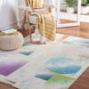 SAFAVIEH Washable Rug Paint Brush Collection - 3'3" x 5'3", Blue & Ivory, Slip Resistant & Easy to Clean, Ideal for Living Room, Bedroom, Nursery, Kids Playroom, Dining Space (PTB107M) view 1