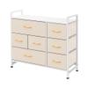 AZL1 Life Concept 7-Drawer Dresser, 3-Tier Storage Organizer, Tower Unit for Bedroom/Hallway/Entryway/Closets-Sturdy Steel Frame, Wooden Top, Removable Fabric Bins, Ivory view 1