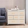AZL1 Life Concept 7-Drawer Dresser, 3-Tier Storage Organizer, Tower Unit for Bedroom/Hallway/Entryway/Closets-Sturdy Steel Frame, Wooden Top, Removable Fabric Bins, Ivory view 2