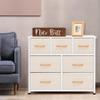 AZL1 Life Concept Storage Organizer 7-Drawer Closet Shelves, Sturdy Steel Frame Wood Top with Easy Pull Fabric Bins for Clothing, Ivory view 2
