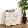 AZL1 Life Concept Storage Organizer 7-Drawer Closet Shelves, Sturdy Steel Frame Wood Top with Easy Pull Fabric Bins for Clothing, Ivory view 4