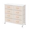 AZL1 Life Concept Storage Dresser Furniture Unit-Tall Standing Organizer for Bedroom, Office, Living Room, and Closet-8 Slim Drawer Removable Fabric Bins, Ivory view 1