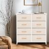 AZL1 Life Concept Storage Dresser Furniture Unit-Tall Standing Organizer for Bedroom, Office, Living Room, and Closet-8 Slim Drawer Removable Fabric Bins, Ivory view 2