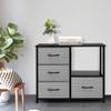 AZL1 Life Concept Dresser Storage Tower with Shelves, 4 Drawers Closet Organizer, Night Stand, Fabric Bins, Versatile Cabinet for Bedroom, Living Room, Hallway, Wood Handles (Black and White) view 2