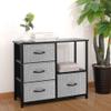 AZL1 Life Concept Dresser Storage Tower with Shelves, 4 Drawers Closet Organizer, Night Stand, Fabric Bins, Versatile Cabinet for Bedroom, Living Room, Hallway, Wood Handles (Black and White) view 4
