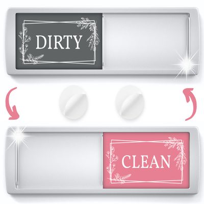 ASSURED SIGNS Dishwasher Magnet Clean Dirty Sign 7 x 2 Inch, Premium Build