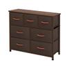 AZL1 Life Concept Storage Organizer 7-Drawer Closet Shelves, Sturdy Steel Frame Wood Top with Easy Pull Fabric Bins for Clothing, Coffee view 1