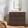 AZL1 Life Concept Storage Organizer 7-Drawer Closet Shelves, Sturdy Steel Frame Wood Top with Easy Pull Fabric Bins for Clothing, Coffee view 2