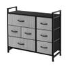 AZL1 Life Concept 7-Drawer Dresser, 3-Tier Storage Organizer, Tower Unit for Bedroom/Hallway/Entryway/Closets-Sturdy Steel Frame, Wooden Top, Removable Fabric Bins, Black and White view 1