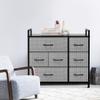 AZL1 Life Concept 7-Drawer Dresser, 3-Tier Storage Organizer, Tower Unit for Bedroom/Hallway/Entryway/Closets-Sturdy Steel Frame, Wooden Top, Removable Fabric Bins, Black and White view 2