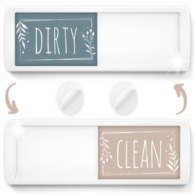 ASSURED SIGNS Dishwasher Magnet Clean Dirty Sign 7 x 2 Inch, Premium Build