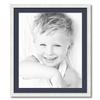 ArtToFrames 21x25 inch Satin White Frame Picture Frame with 2 Inch Single Blue Jay Mat, SingleMat-FRBW26074-21x25-586 view 1