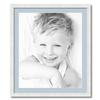 ArtToFrames 21x25 inch Satin White Frame Picture Frame with 2 Inch Single Baby Blue Mat, SingleMat-FRBW26074-21x25-860 view 1