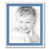 ArtToFrames 21x25 inch Satin White Frame Picture Frame with 2 Inch Single Liberty Blue Mat, SingleMat-FRBW26074-21x25-817 view 1