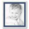 ArtToFrames 22x25 inch Satin White Frame Picture Frame with 2 Inch Single Delft Blue Mat, SingleMat-FRBW26074-22x25-885 view 1