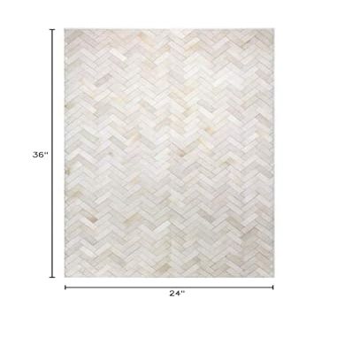 100% Leather Jacquard Hand Made Cowhide Patchwork Area Rugs Carpet Color Brown MC118 (6'0X9'0, Brown)