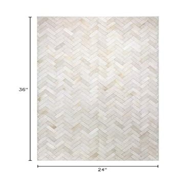 100% Leather Jacquard Hand Made Cowhide Patchwork Area Rugs Carpet Color Brown MC118 (6'0X9'0, Brown)
