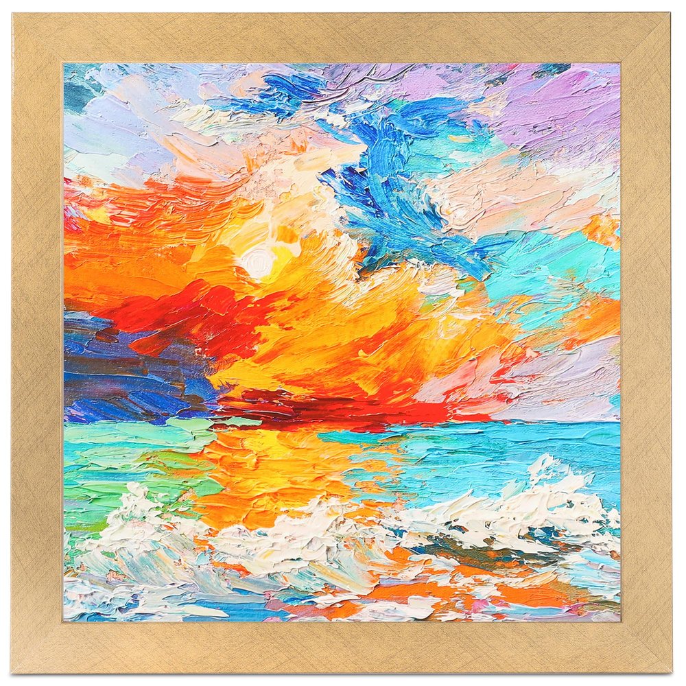ArtToFrames 24x36 Inch Gold Picture Frame, This 1.25 Inch Custom MDF Poster Frame is Classic Gold - Comes with Foam Backing 3/16 inch and Regular Acrylic (FBPL0066-76808-YGLD-24x36)